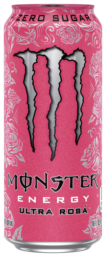 Monster Energy Ultra Rosa Sugar Free Energy Drink, 16 oz, 15 Pack