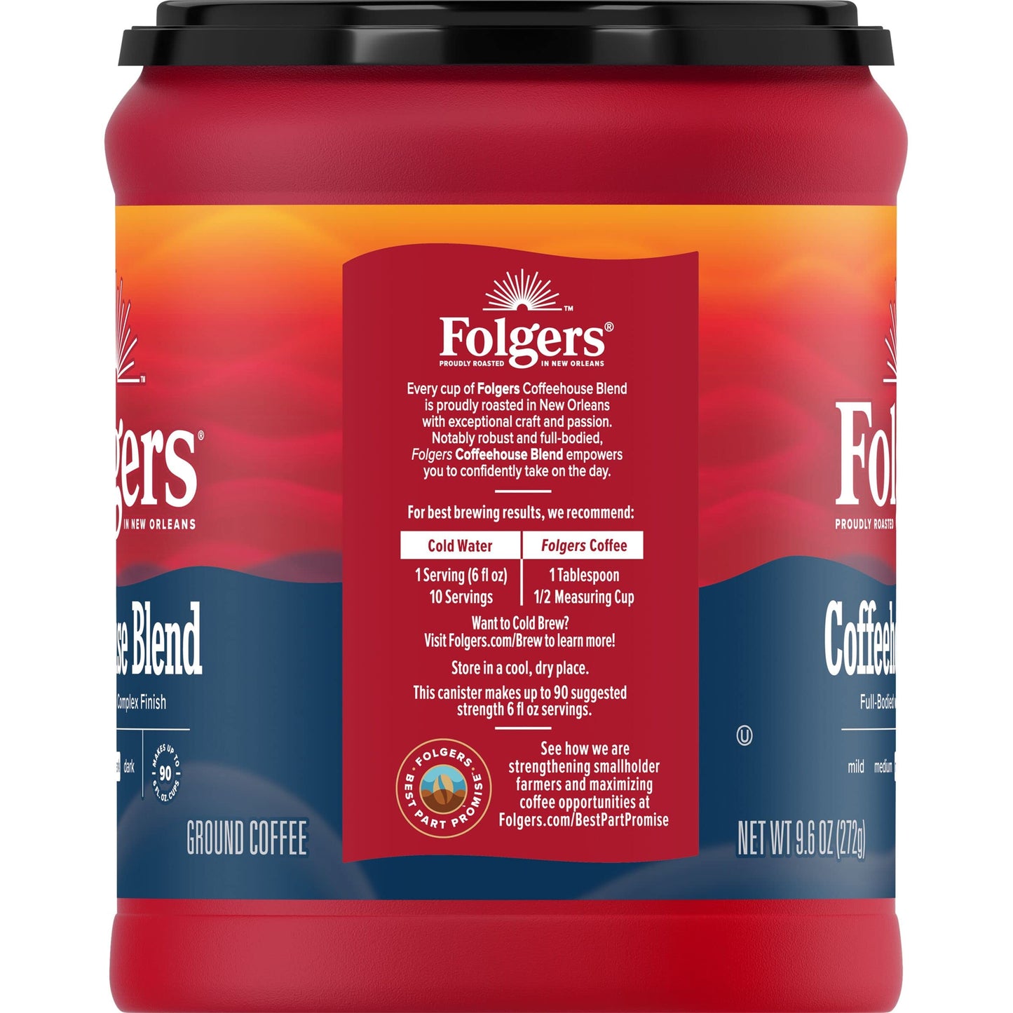 Folgers Coffeehouse Blend Ground Coffee, Medium-Dark Roast, 9.6 Ounces