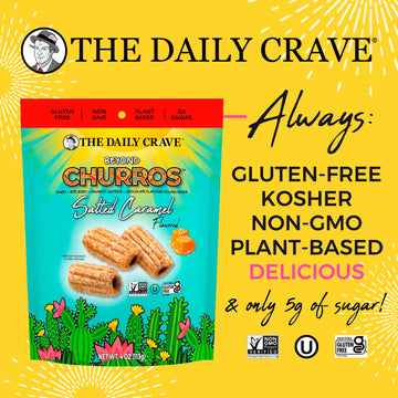 The Daily Crave Beyond Churros, Salted Caramel, 4 Oz (Pack Of 6) Plant Based Protein, Dairy And Soy-Free, Gluten-Free, Non-Gmo,