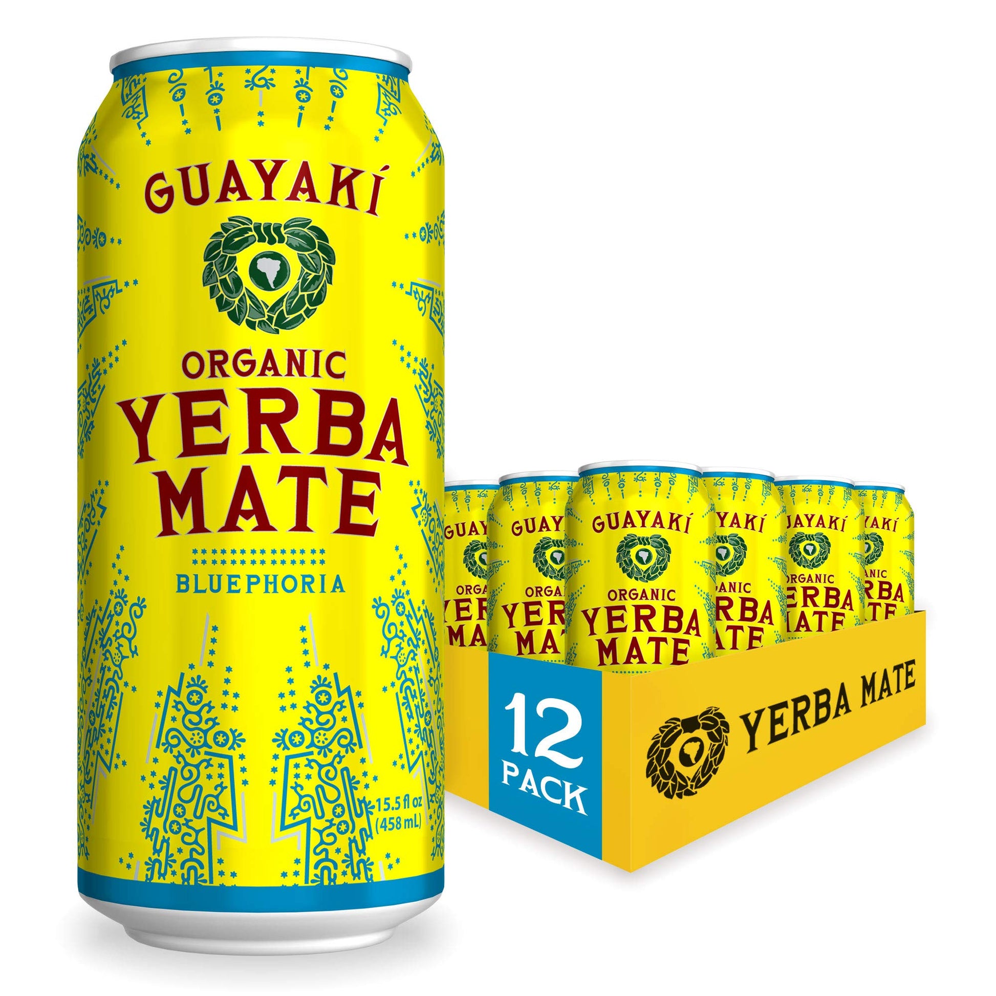 Guayaki Yerba Mate Energy Drink, Organic, 150mg Caffeine, 15.5 Fl Oz, Pack of 12