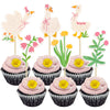 Gyufise 36Pcs Silly Goose Cupcake Toppers Birthday White Goose Baby Shower Theme Kids Baby Boy Girl Decorations Party Supplies f