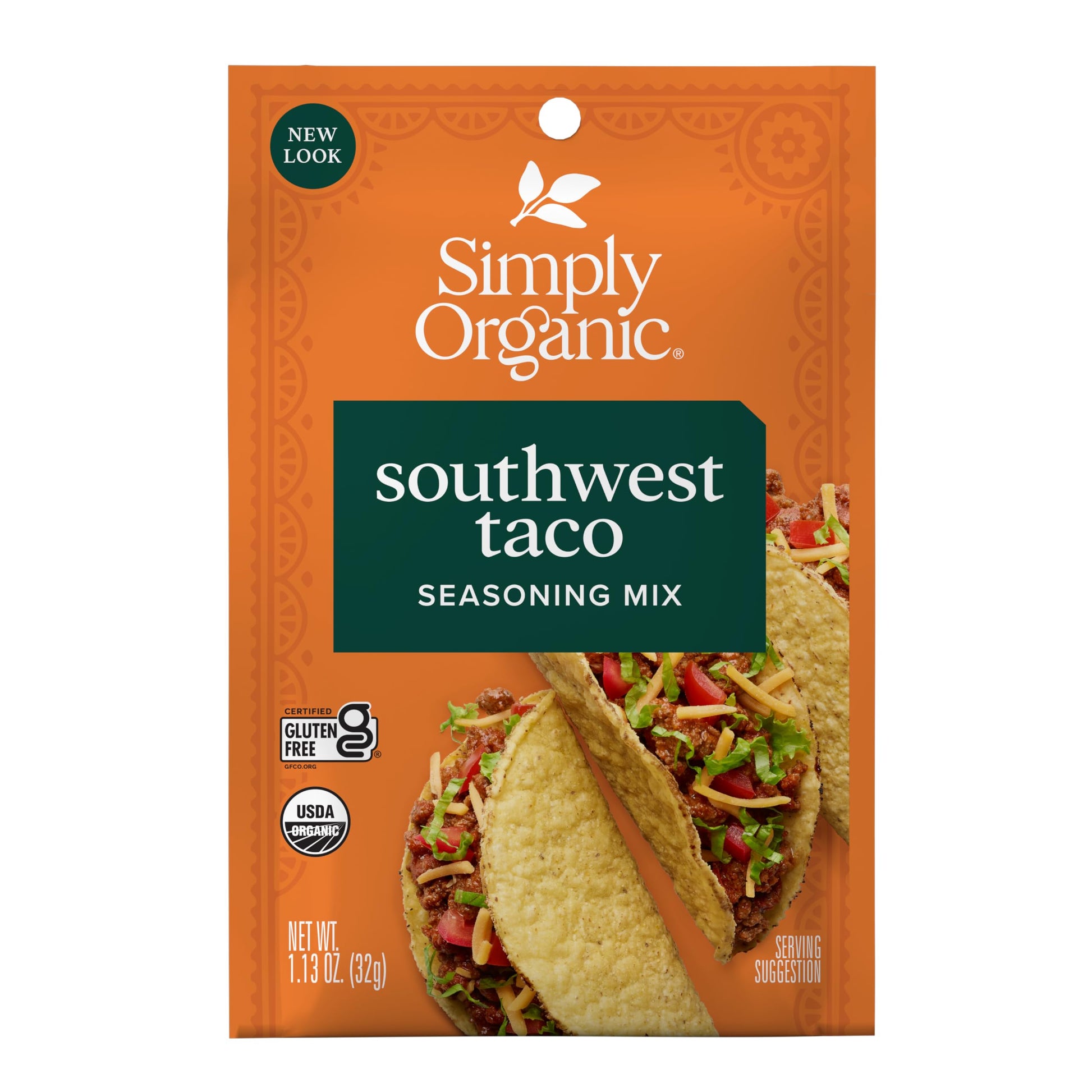Simply Organic Southwest Taco Seasoning Mix, Vegan Friendly, Kosher, Usda Certified Organic, Non-Gmo, 1.13 Ounce (Pack Of 12)