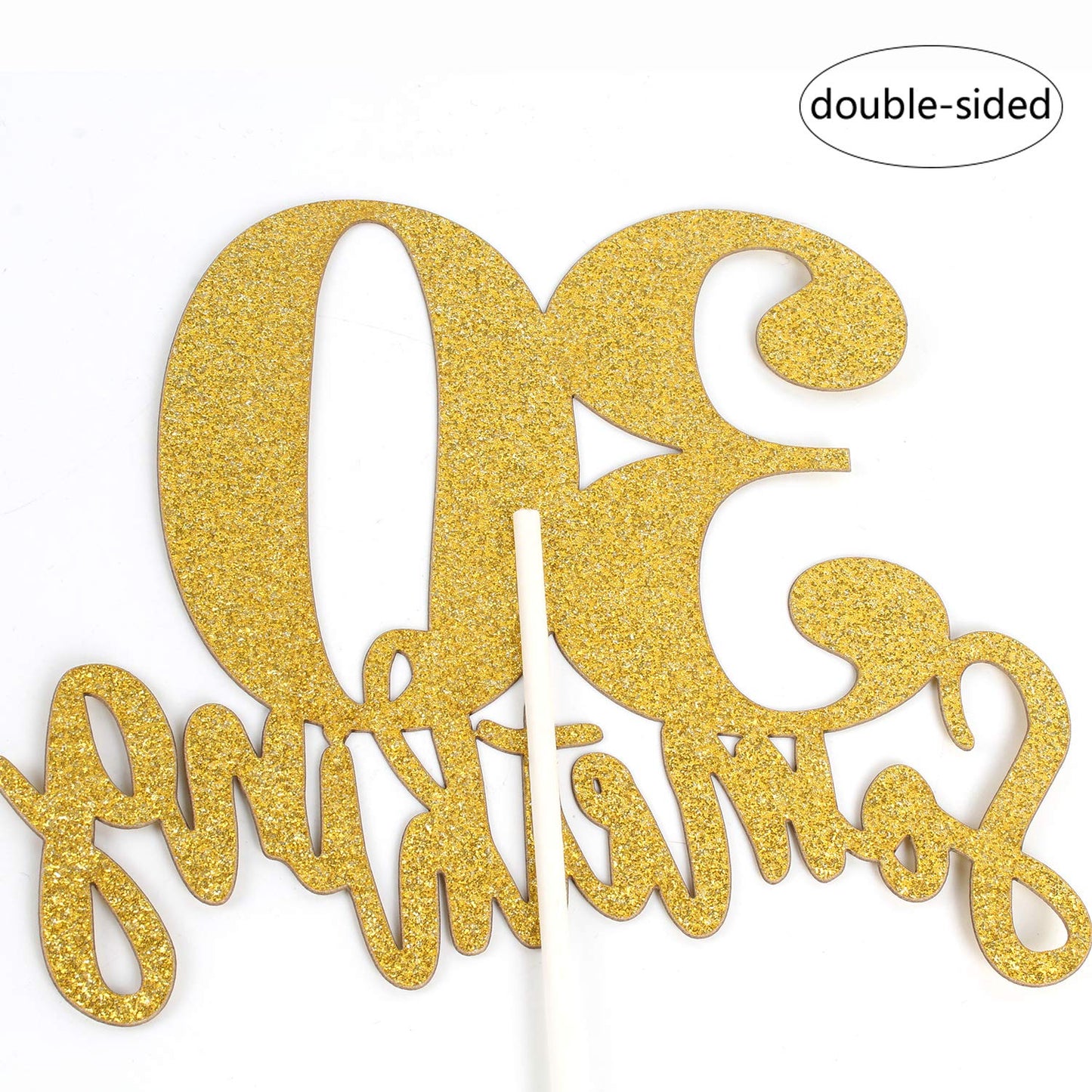 30 Someting Cake Topper, Happy 30th Birthday Sign,Dirty 30 Cake Topper,Hello 30 Party Decorations (Double Sided Gold Glitter)