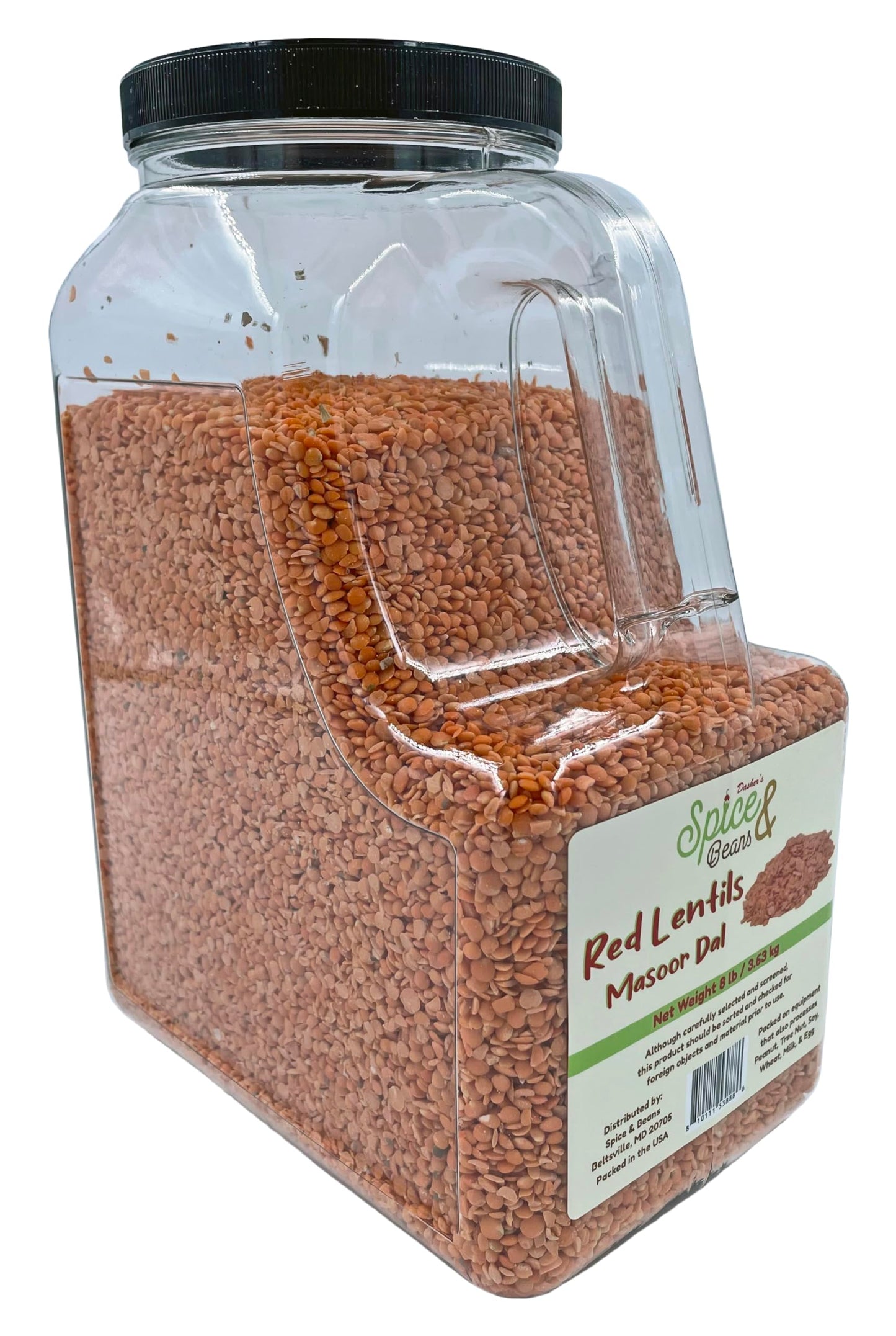 Dried Light Red Lentil Beans By Dasher'S Spice & Beans | Masoor Dal | 8 Lbs.
