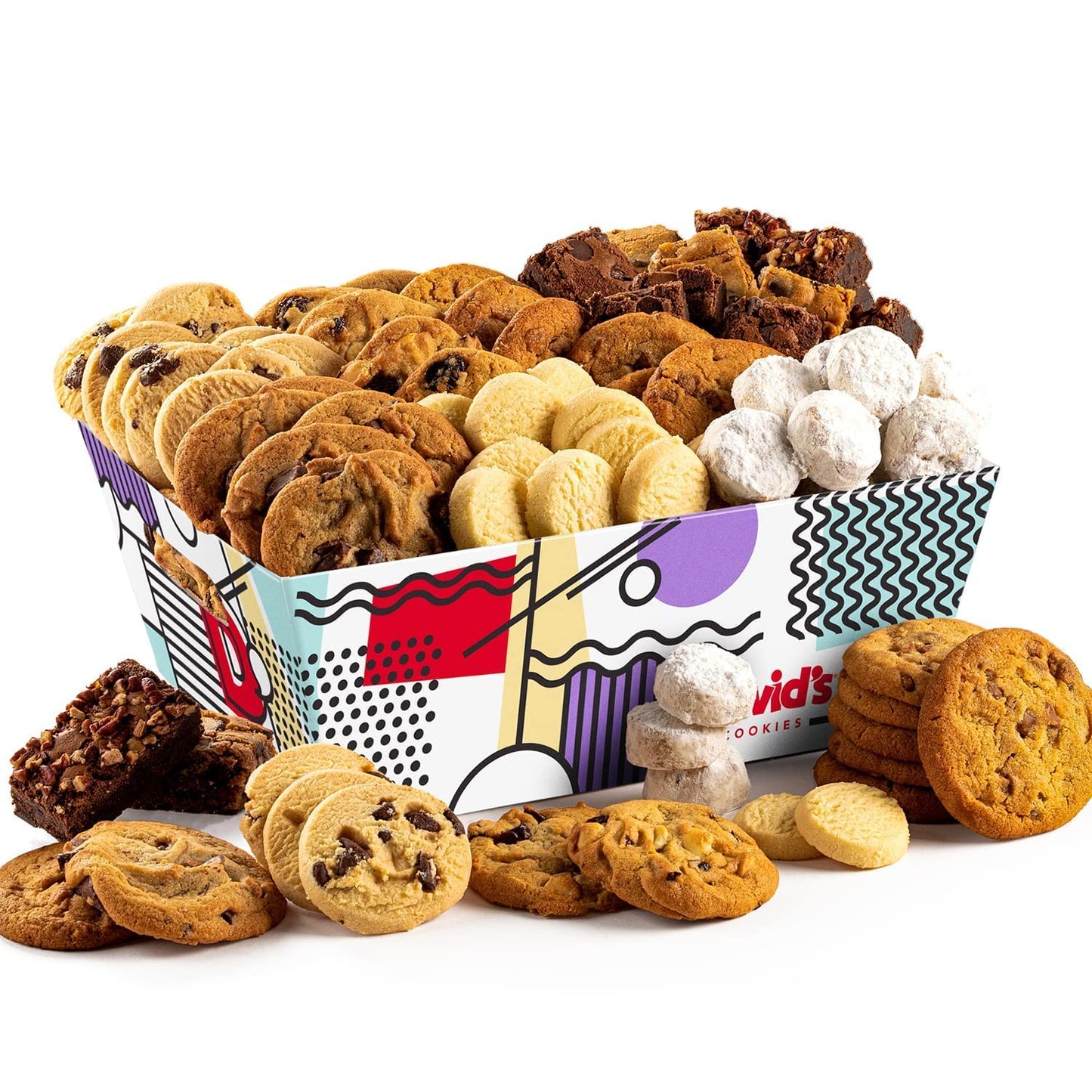 David Cookies Gift Basket for Families Food Christmas Gift - Large Crate Assorted Cookies for Sharing - Fresh Gourmet Cookies fo