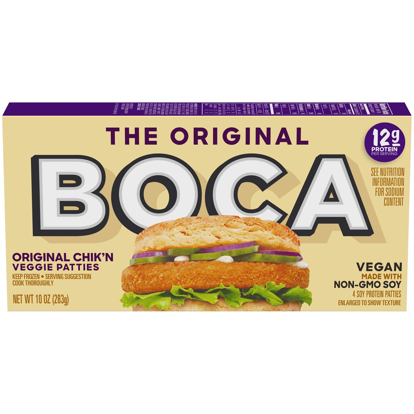 BOCA Original Chikn Frozen Vegan Patties (4 Count)