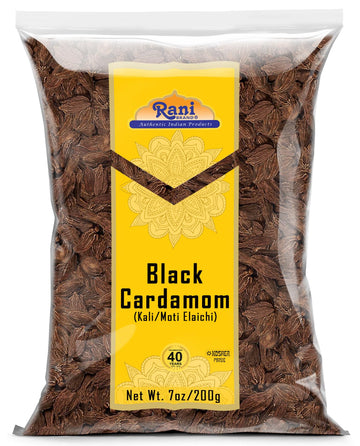 Rani Black Cardamom Pods (Kali Elachi) Whole Indian Spice 7Oz (200G) ~ All Natural | Vegan | Gluten Friendly | Non-Gmo | Indian Origin ~ Smokey | Tsaoko | Cao Guo | Bach Dan Khau | Badi