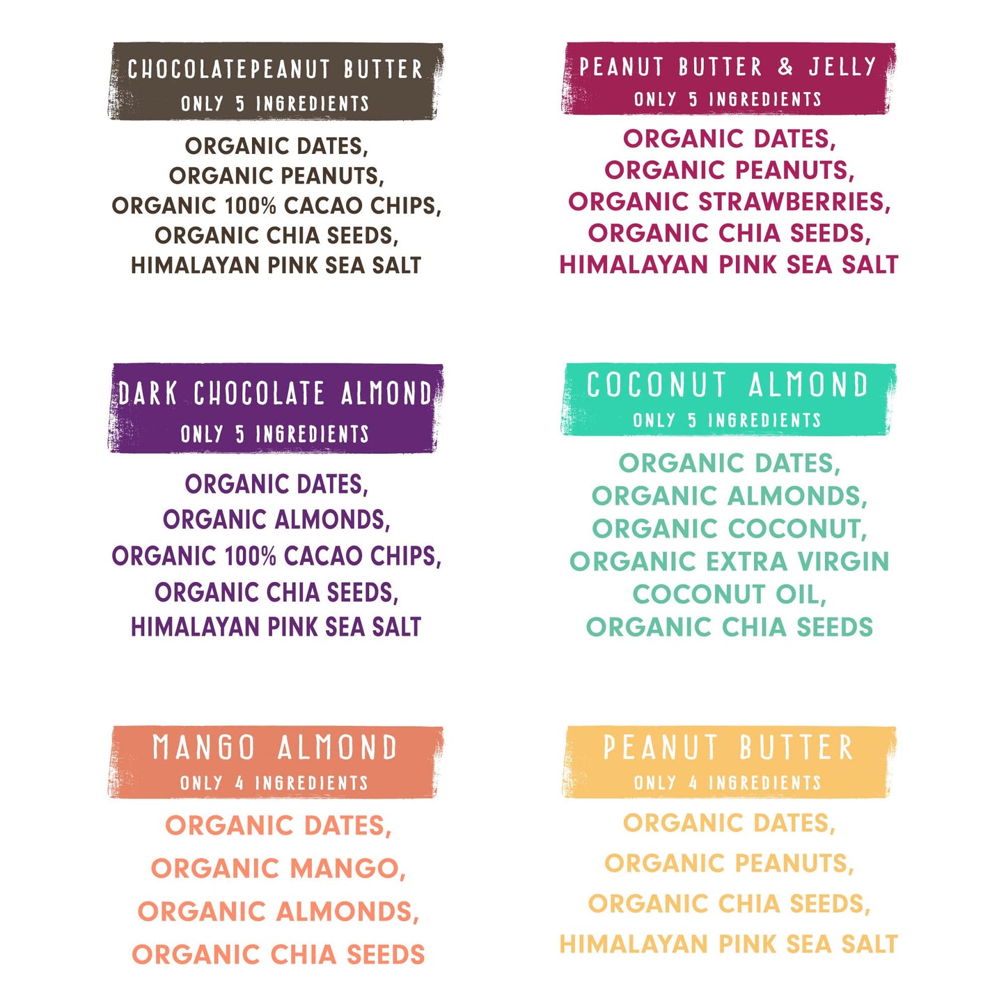 JONESBAR Organic Plant Based Protein Bars | 6 Flavor Variety Pack | Fruit & Nut Bar, Kosher, Gluten Free, Breakfast Bars, School