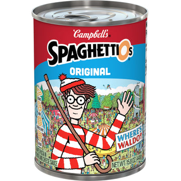 SpaghettiOs Original Canned Pasta With Wheres Waldo? Shapes, 15.8 oz Can (Packaging May Vary)