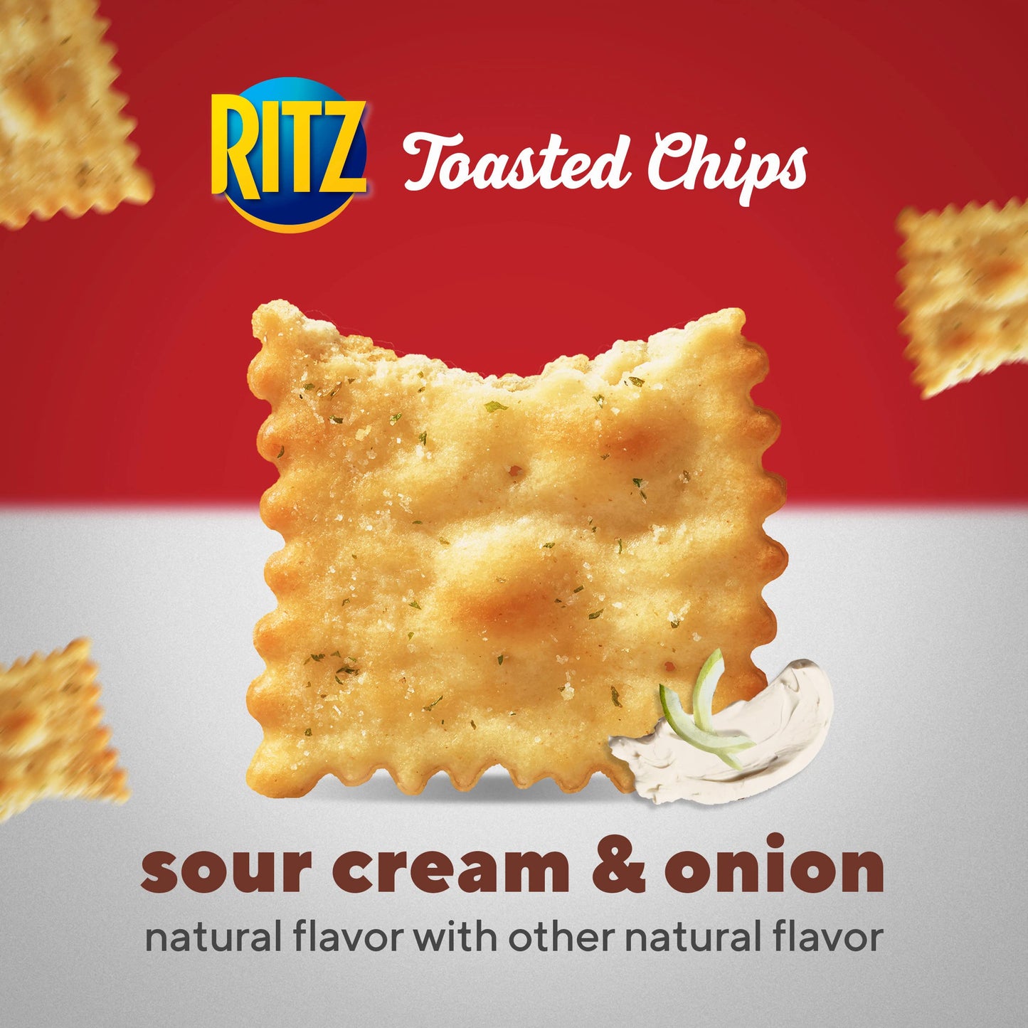 Ritz Toasted Chips Sour Cream And Onion Crackers, Party Snacks, Family Size, 11.4 Oz