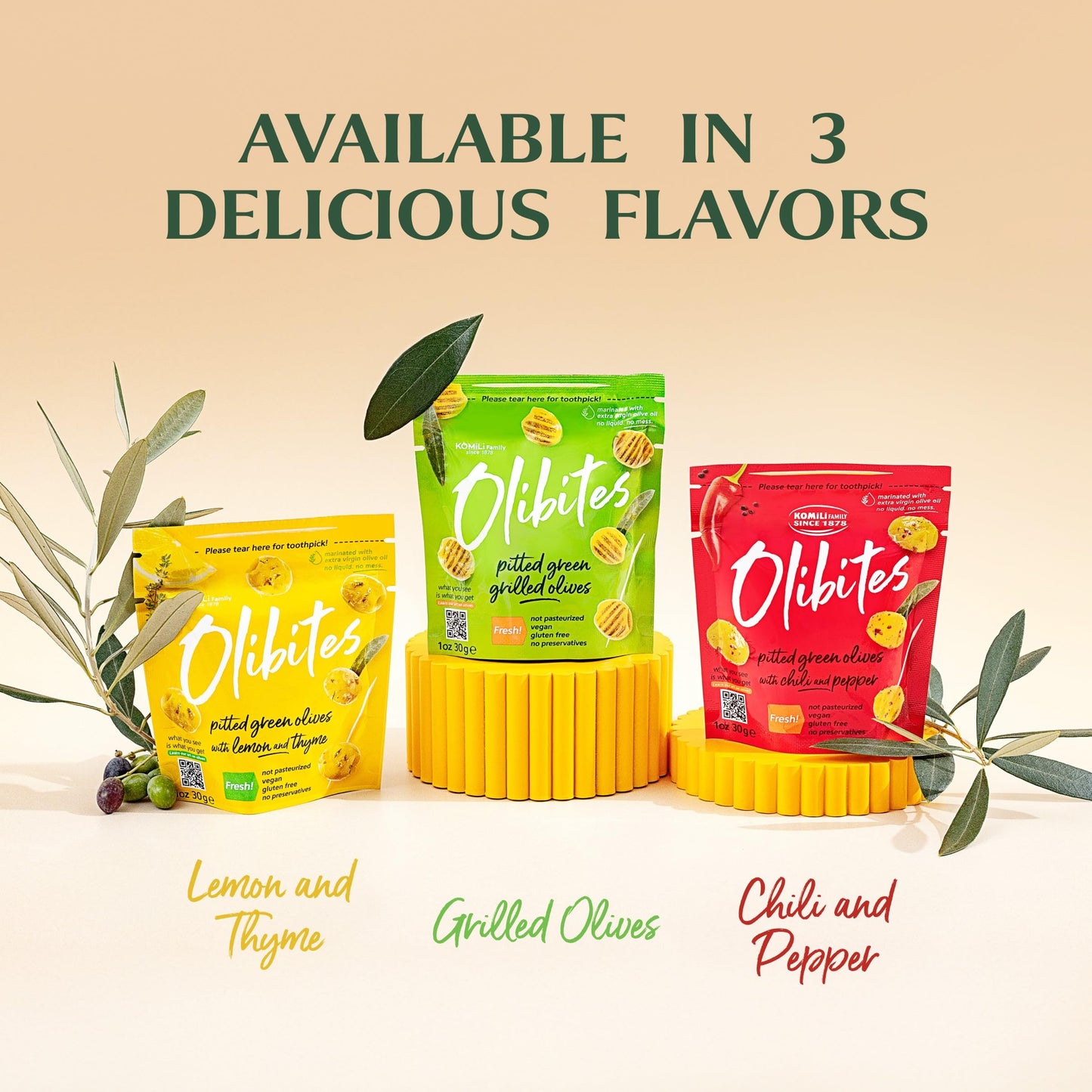 Olibites Pitted Green Olives - Fresh, Antioxidant-Rich Green Olives Marinated With Extra Virgin Olive Oil - No Preservatives, Vegan, Gluten Free, & Not Pasteurized - 0 Net Carbs (1 Oz) (Chili & Pepper, 1Oz (Pack Of 10)