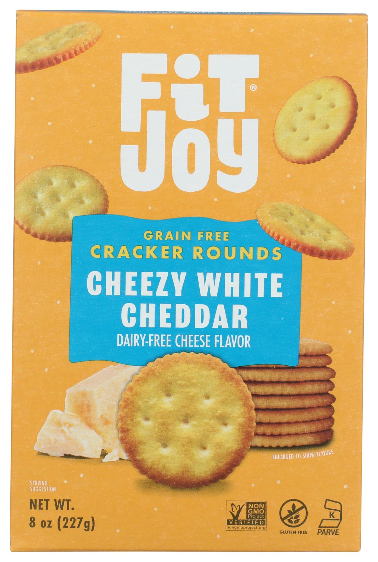 Fit Joy Cheezy White Cheddar Crackers, 8 Oz