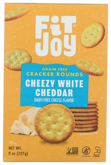 Fit Joy Cheezy White Cheddar Crackers, 8 Oz