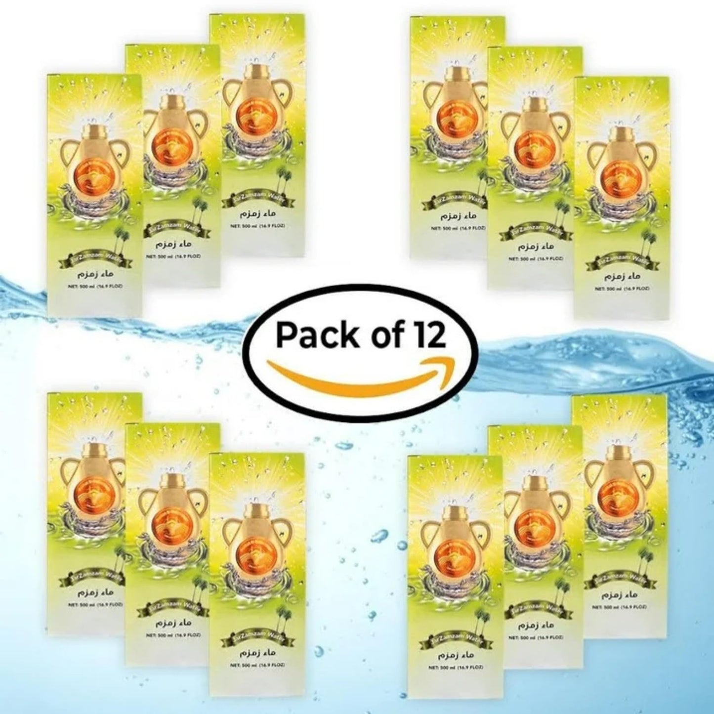 zamzam drinking water from Makkah, Saudia Arabia 500ml/16.5 fl.oz. 12 Bottles