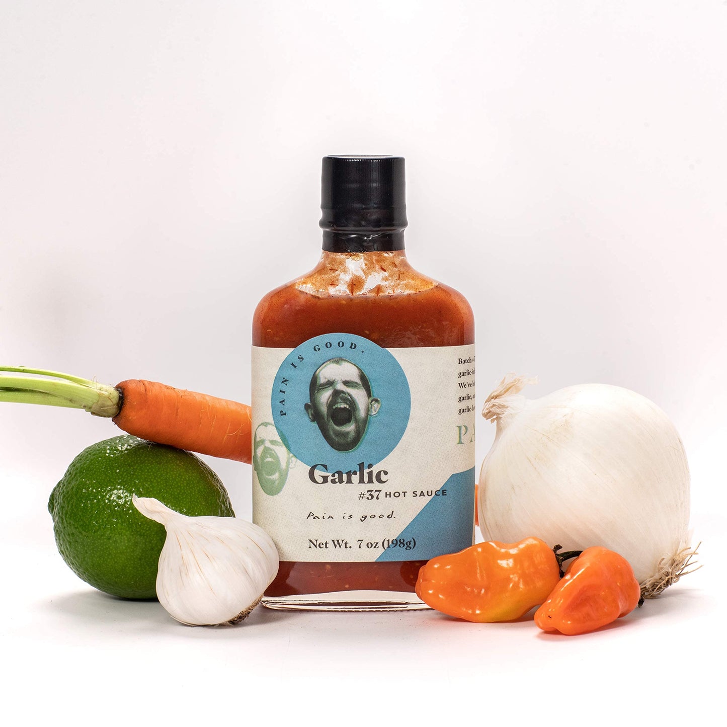 Garlic Style Hot Sauce - 7.5Oz Bottle - Made In Usa With Cayenne & Habanero Peppers - All Natural Ingredients, Non-Gmo, Gluten-F