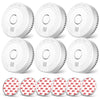 Ecoey Smoke Alarm Fire Detector, Battery Included Photoelectric Smoke Detector With Test Button And Low Battery Signal, Small Fi