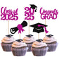 YCTHUNFISH 30 Pack Cupcake Toppers Glitter Graduation Decorations Class of 2025 Purple