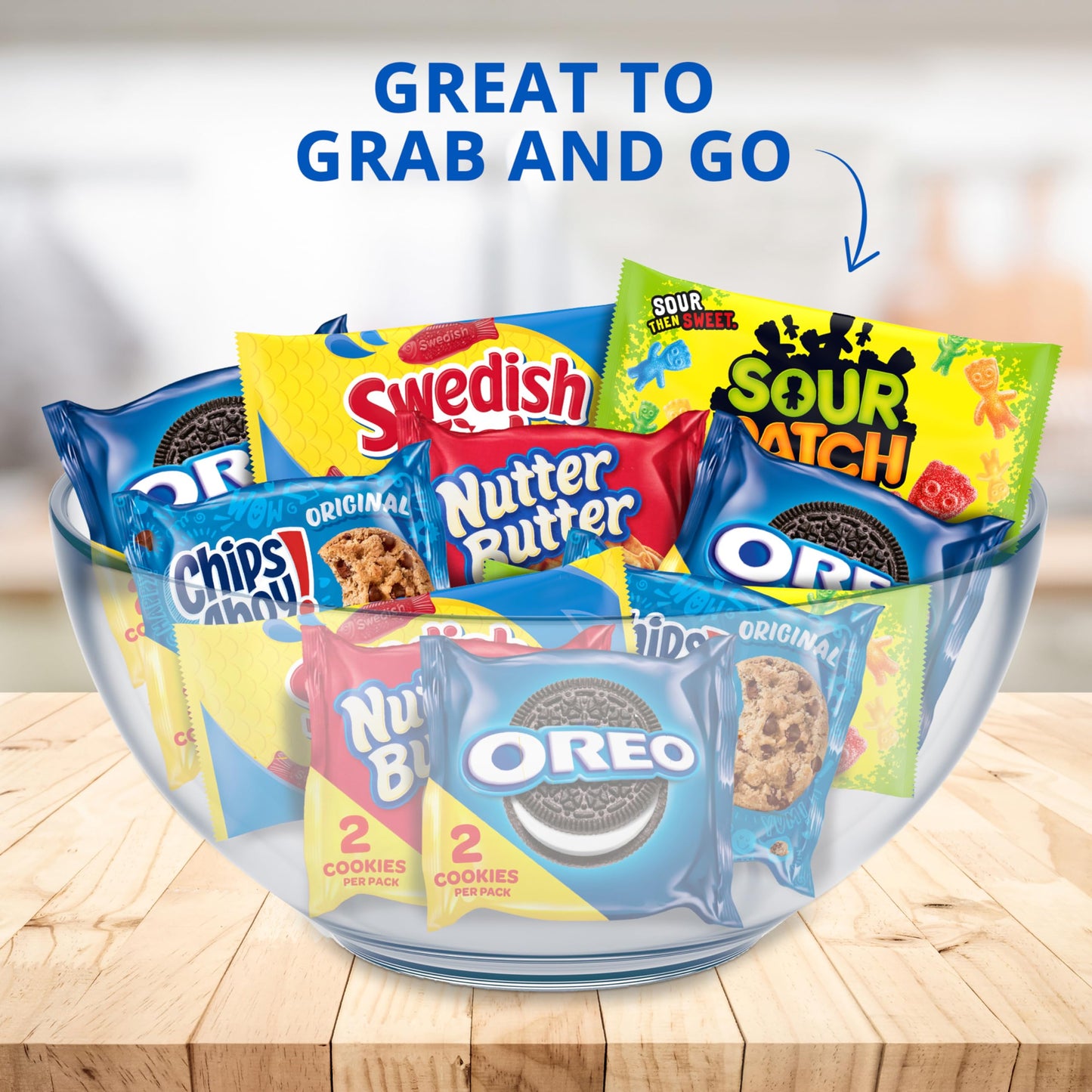 Oreo, Chips Ahoy!, Nutter Butter, Sour Patch Kids & Swedish Fish Cookies & Candy Variety Pack, 40 Snack Packs