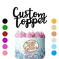 EDSG Personalized Cake Topper - Double Sided Glitter Decoration for Birthday, Wedding, Anniversary, Baby Shower, Black, Plastic