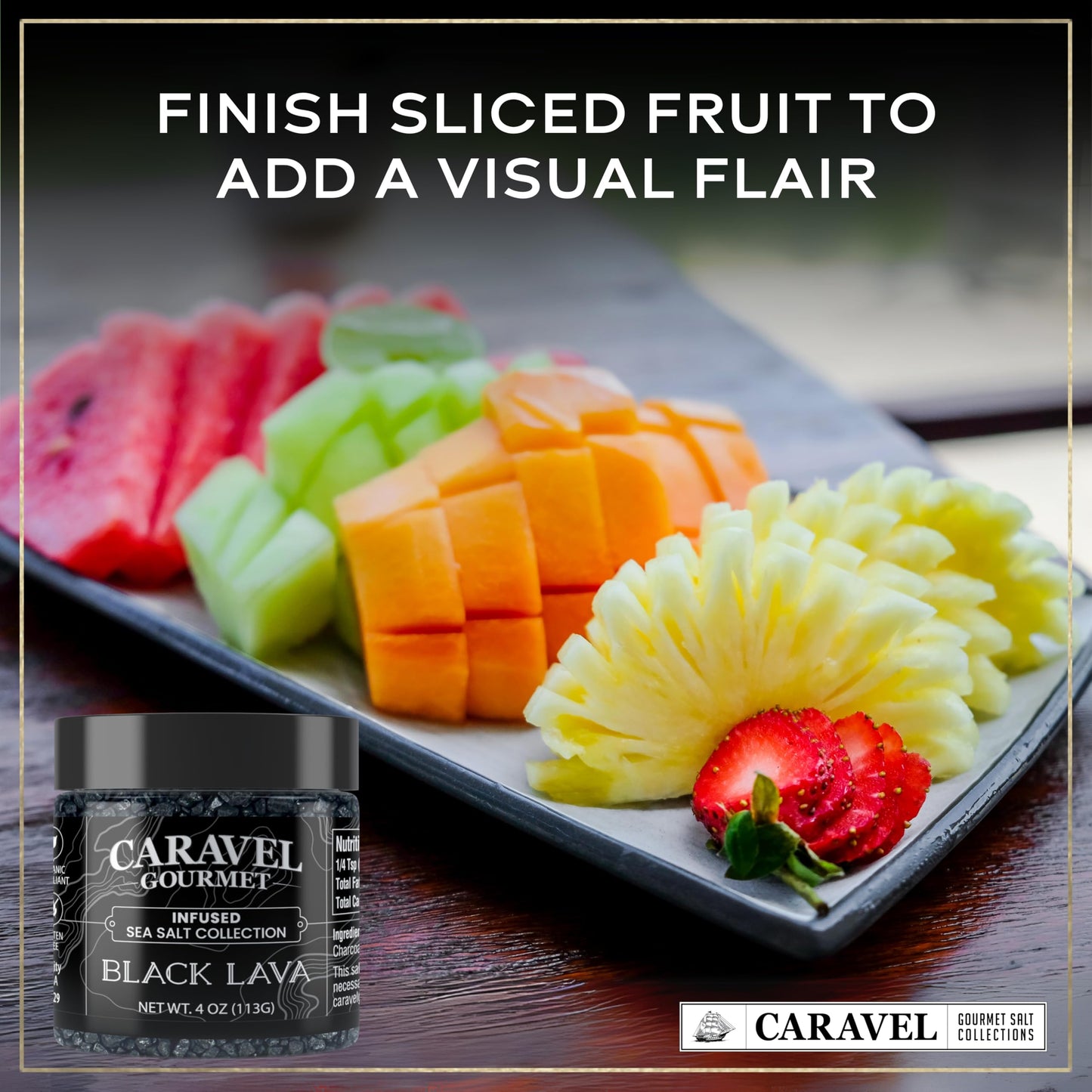 Hawaiian Style Black Lava Sea Salt - All-Natural Unrefined Hawaiian Sea Salt Infused with Activated Charcoal - Gorgeous Finishin