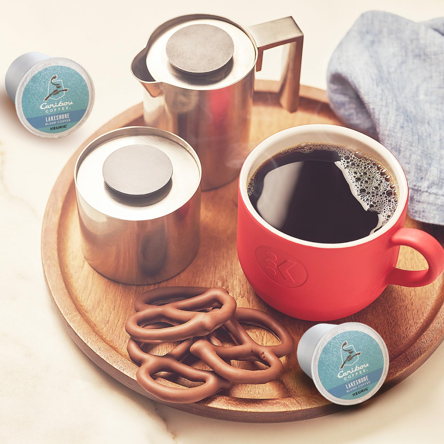 Caribou Coffee Lakeshore Blend Keurig Single-Serve K-Cup Pods, Medium Roast, 24 Count (Pack of 4)