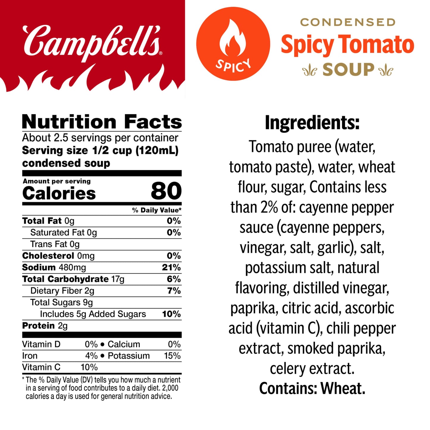 Campbell'S Condensed Spicy Tomato Soup, 10.5 Oz Can (Pack Of 12)