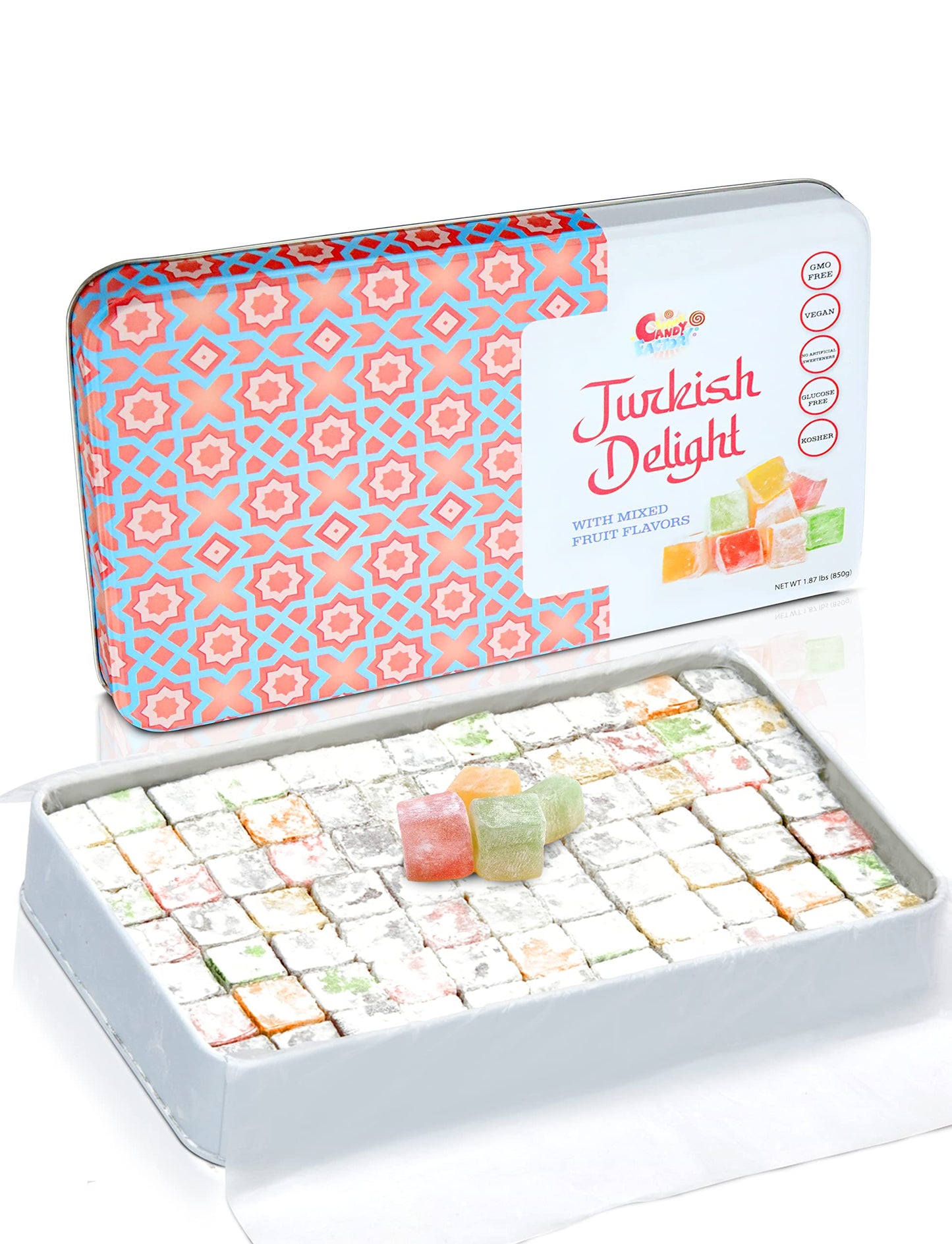 Sarahs Candy Factory, Turkish Delight With Assorted Fruit Flavors (30 Oz) Gift Box For Everyone