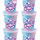 Fun Sweets Cotton Candy 6-Pack - Blue Raz and Cherry Swirl Flavor CottonCandy in 1.5 oz Tubs - Individual Carnival Cotton Candy 