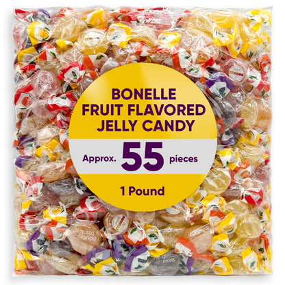 Bonelle Italian Jelly Christmas Candy Bulk - 1 Pound Assorted Christmas Candy Approx 55 Pieces Jelly Fruits Italian Candy Indivi