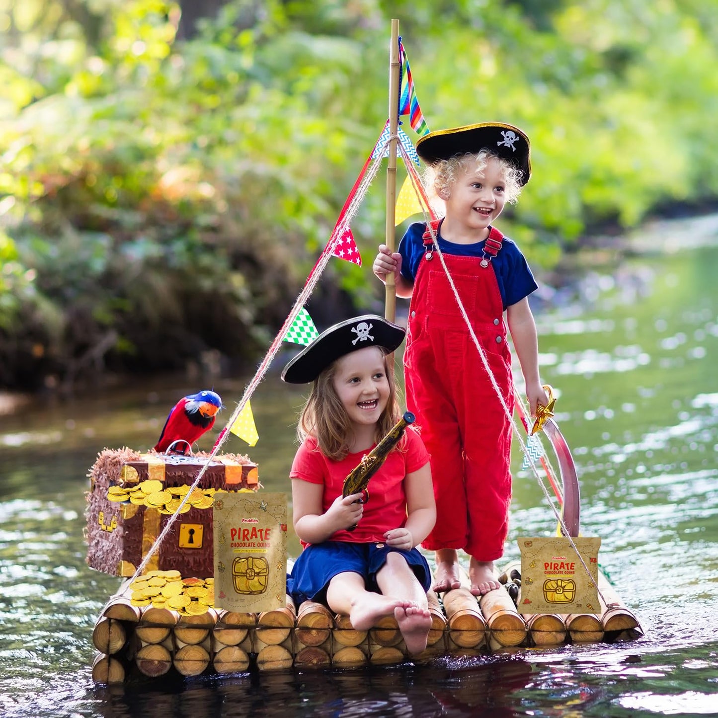 Fruidles Pirate Belgian Milk Chocolate Coins, Kosher Certified, Non-GMO, Pack of 25