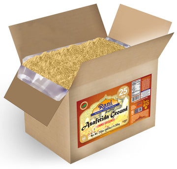 Rani Asafetida (Hing) Ground 400oz (25lbs) 11.36kg Bulk Box ~ All Natural | Salt Free | Vegan | NON-GMO | Kosher | Asafoetida In