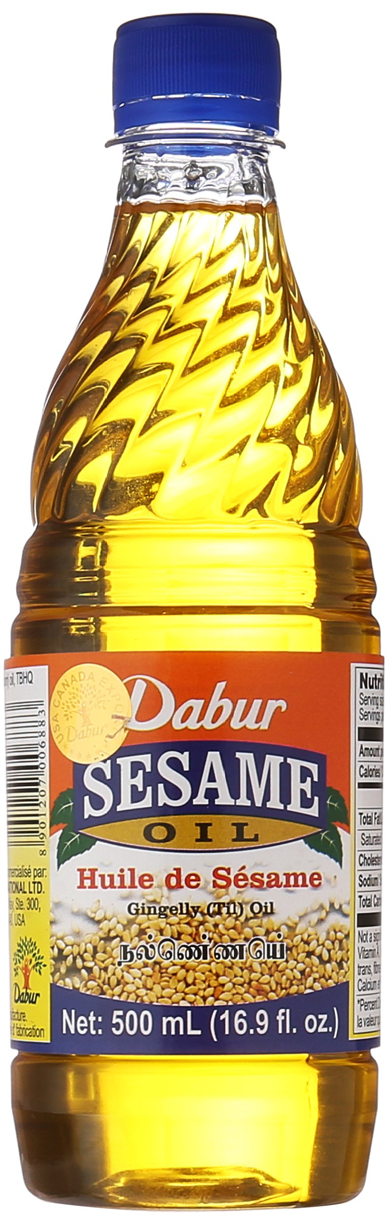 Dabur Sesame Oil for Cooking, 16.9 Fl Oz, Natural Extract, Ideal for Grilling, Baking, Sautéing, and Roasting