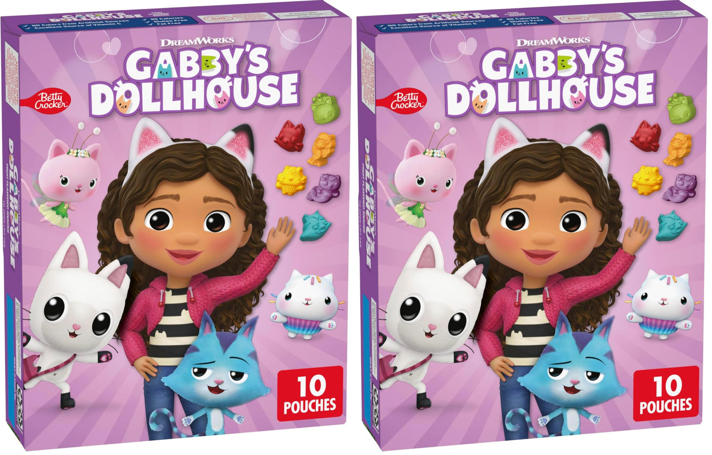 Gabby s Dollhouse Fruit Flavored Snacks, Treat Pouches, Gluten Free, 10 ct (Pack of 2)