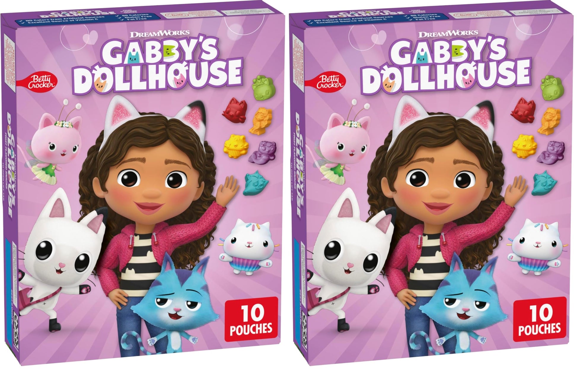 Gabby s Dollhouse Fruit Flavored Snacks, Treat Pouches, Gluten Free, 10 ct (Pack of 2)