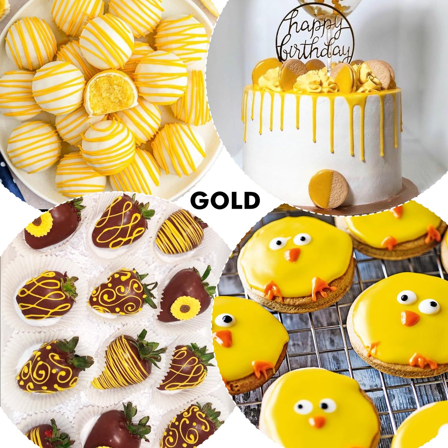 YumCraft Oil Based Food Coloring for Chocolate, 3 fl. oz, Gold - Vibrant Color for Candy Melts, Frosting, Baking, and Fondant