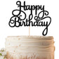 EONNCNT Happy Birthday Cake Topper - Black Glitter Paper Decoration - Model MOUCCT-HB