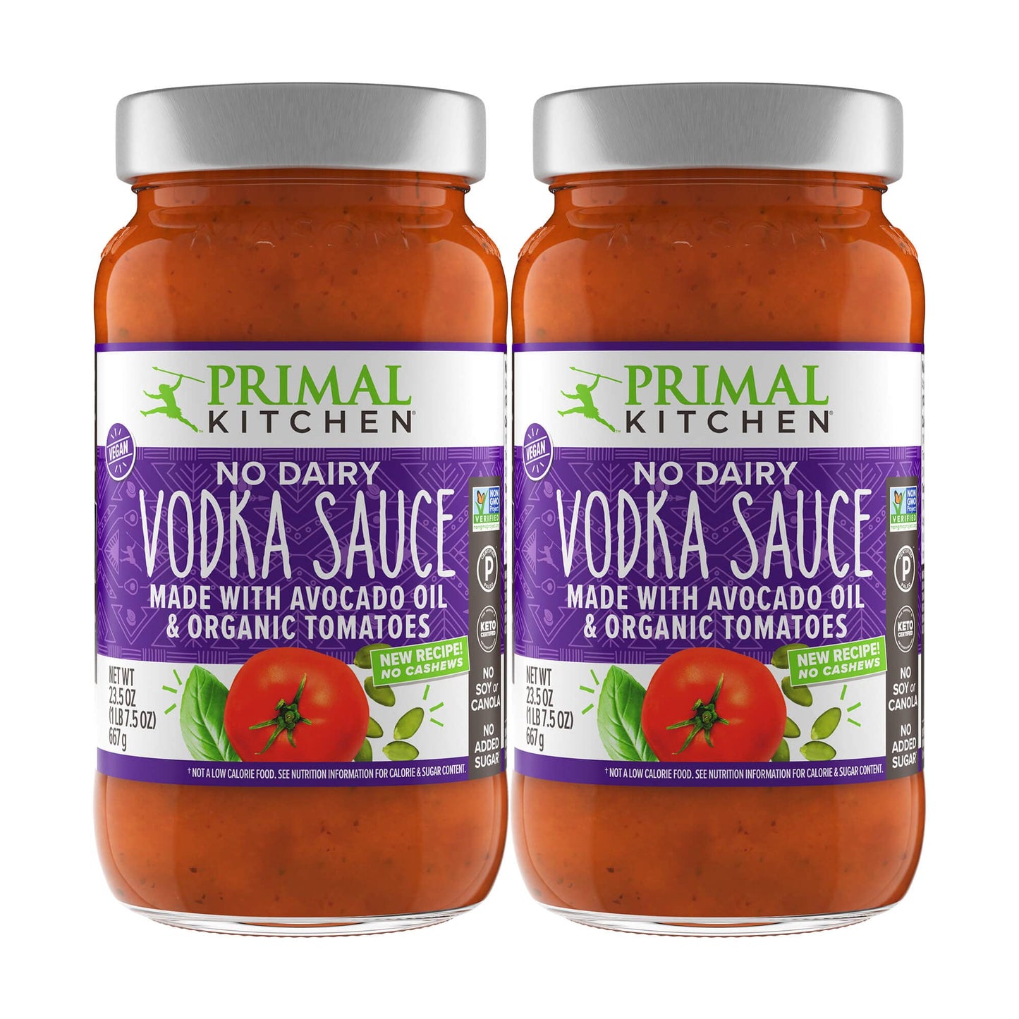 Primal Kitchen No Dairy Vodka Sauce, No Added Sugar, 1.5 lb (Pack of 2)