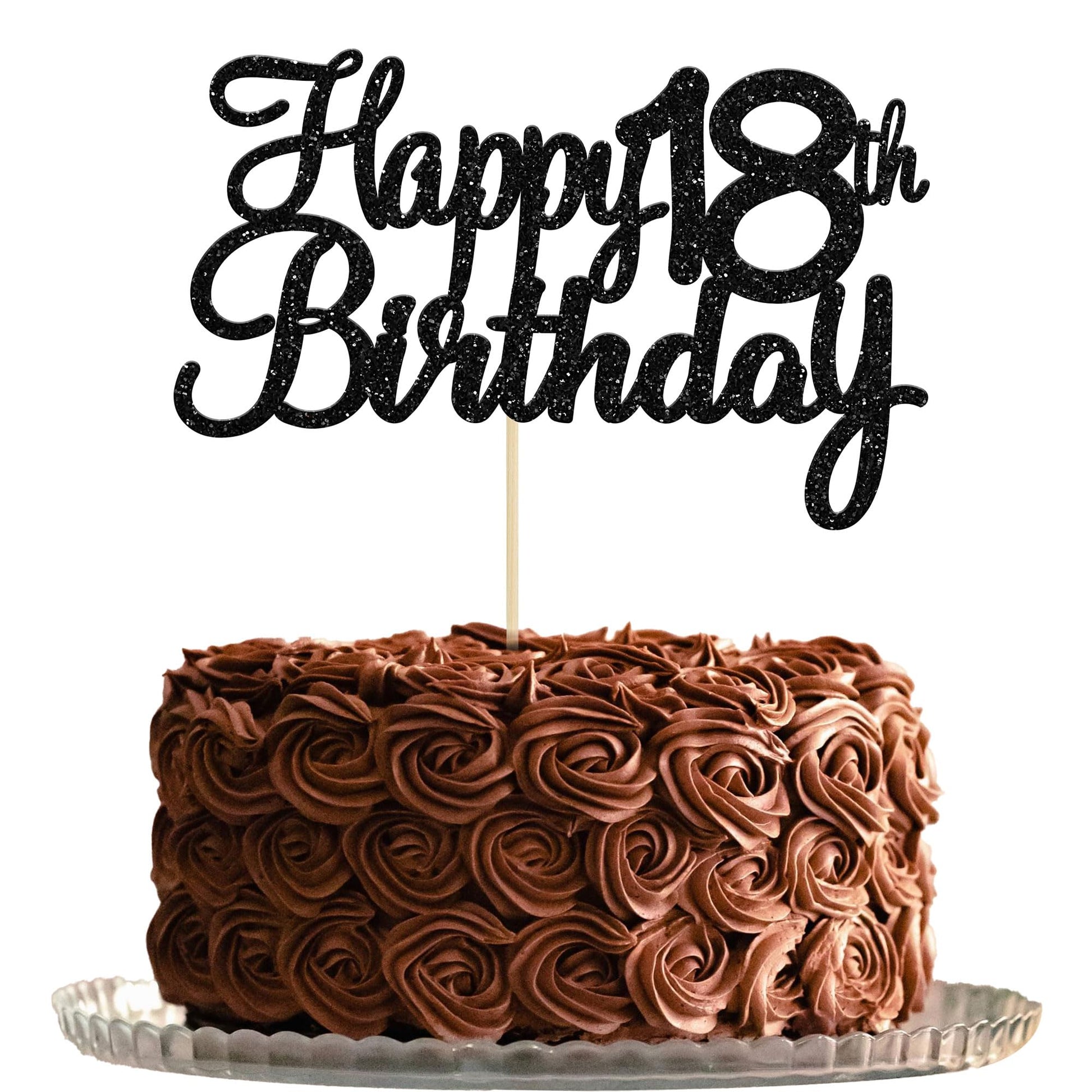 Gyufise Happy 18Th Birthday Cake Topper 18 Birthday Cake Decoration Happy 18 Cupcake Topper For Cheers To 18 Fabulous Birthday P