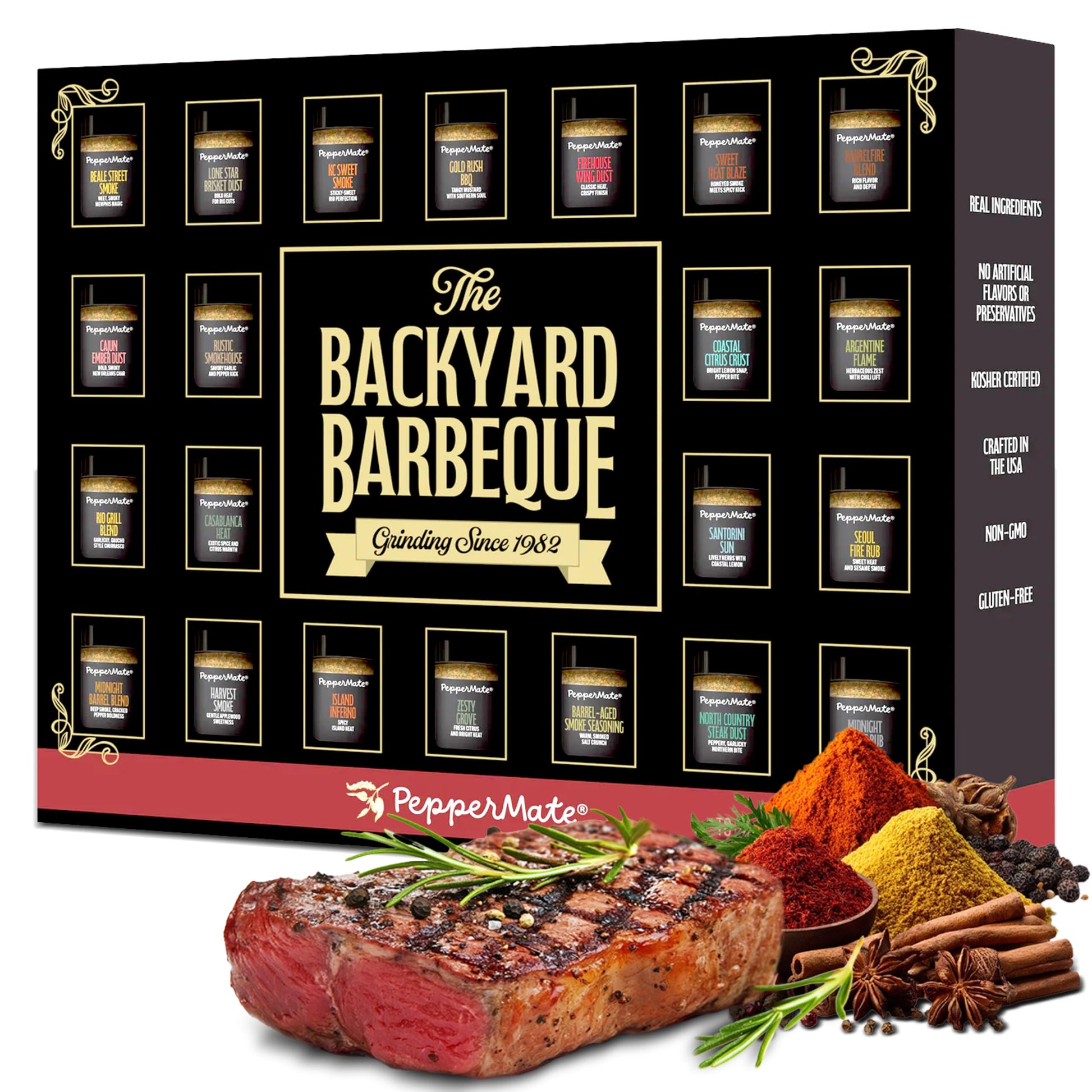Ultimate 22-Spice Grilling & Cooking Gift Set - Gourmet  Chef-Approved  All-Natural  Non-Gmo Rubs & Seasonings For Bbq  Steak  Chicken  Seafood - Perfect Holiday  Fathers Day & Housewarming Gift