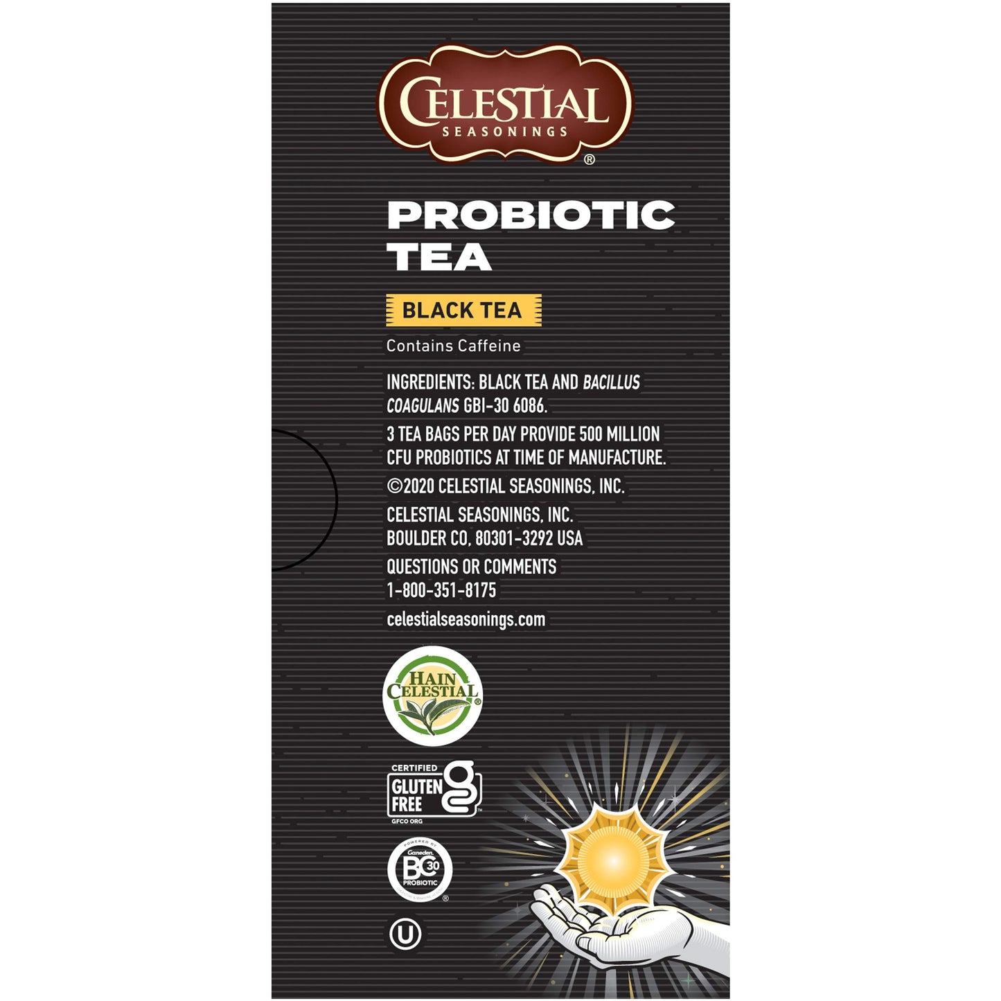 Celestial Seasonings Probiotic Tea Black Tea, 18 Count