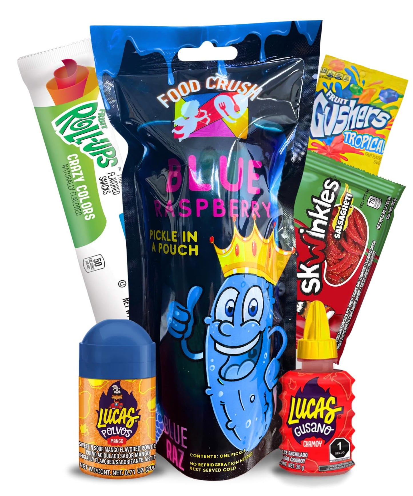 Food Crush Blue Raspberry Pickle Kit Sampler Pack with Mexican Candy - TikTok Trend Item