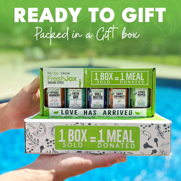 Freshjax International Spices Gift Set | 5 Sampler Sized Organic Spices and Seasonings | World of Flavors Seasoning Gift Set | G