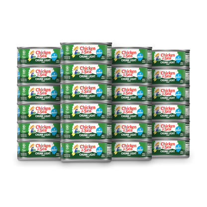 Chicken of the Sea Wild Caught Chunk Light Tuna, 5 Ounce Cans, 24-Count - High Protein 100% Classic Chunk Tuna in Water - Delici