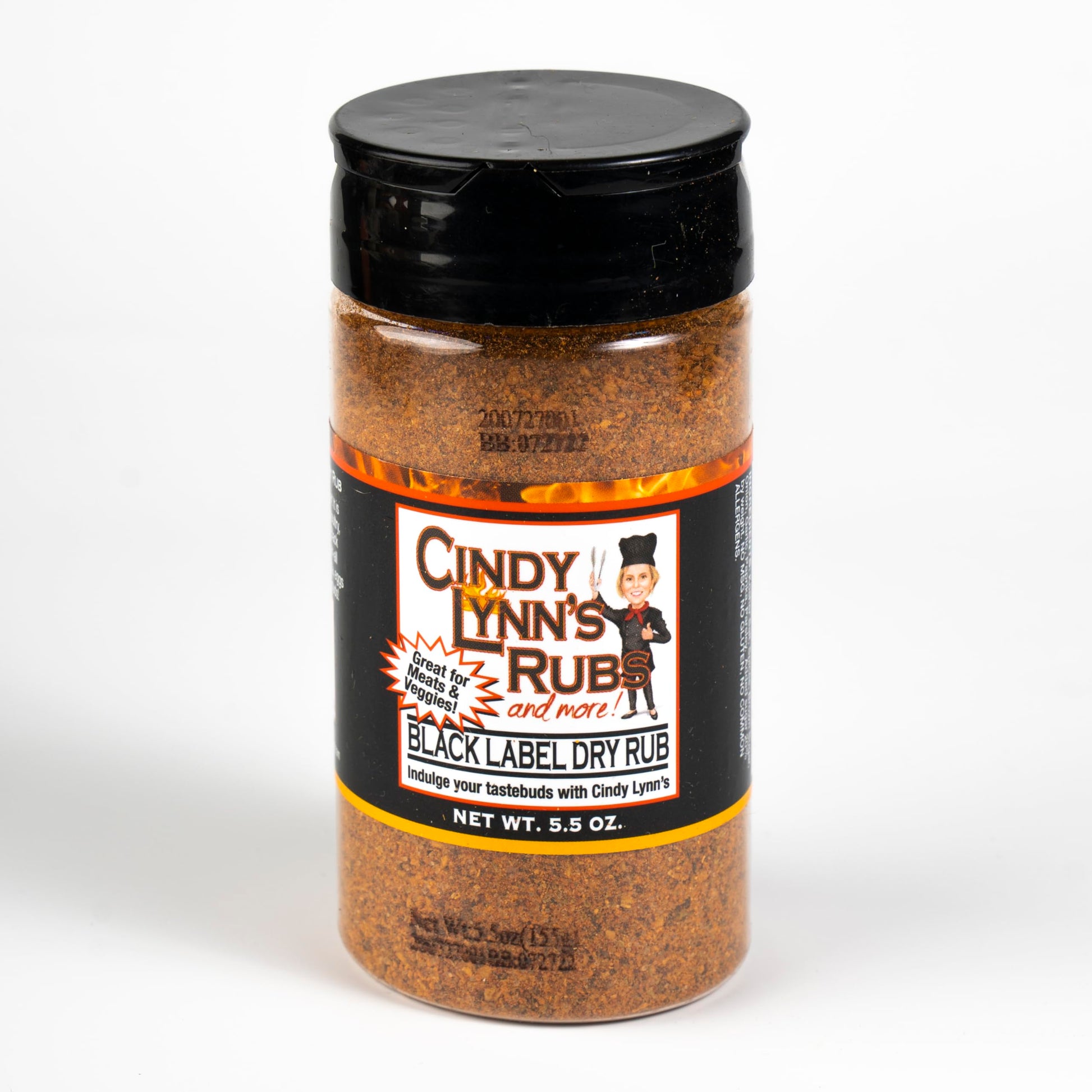 CINDY LYNNS BLACK LABEL BBQ Dry Rub - All-Natural Seasoning for Beef, Poultry, Pork & Vegetables - 5.5 oz