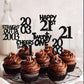 Rssta i 21st Birthday Cupcake Topper, Straight Outta 2004, Black, Paper, 24 Pack