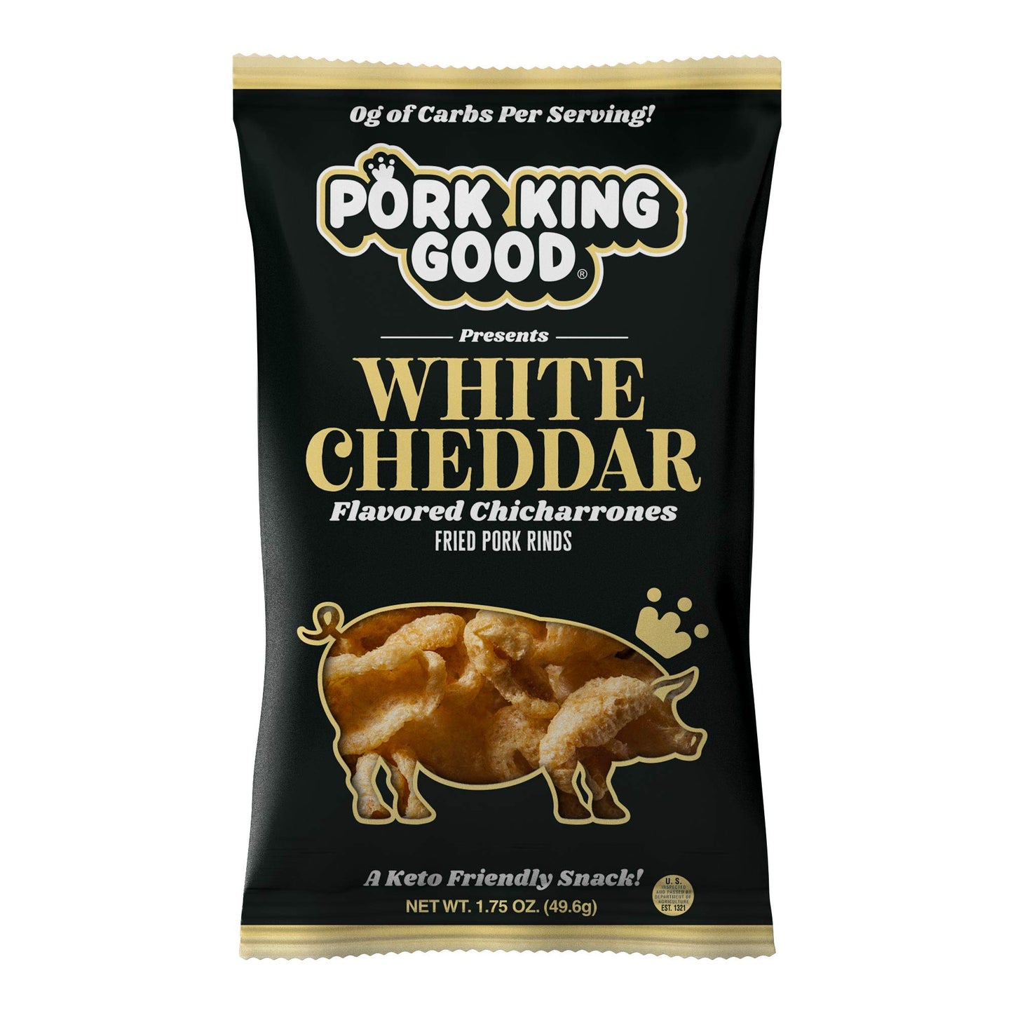 Pork King Good Pork Rinds (Chicharrones) (Variety 4 Pack: White Cheddar/Onion & Sour Cream)