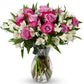 Benchmark Bouquets - Delightful Roses & Alstroemeria (Glass Vase Included) - Fresh Flowers for Delivery - Gift for Graduation, B