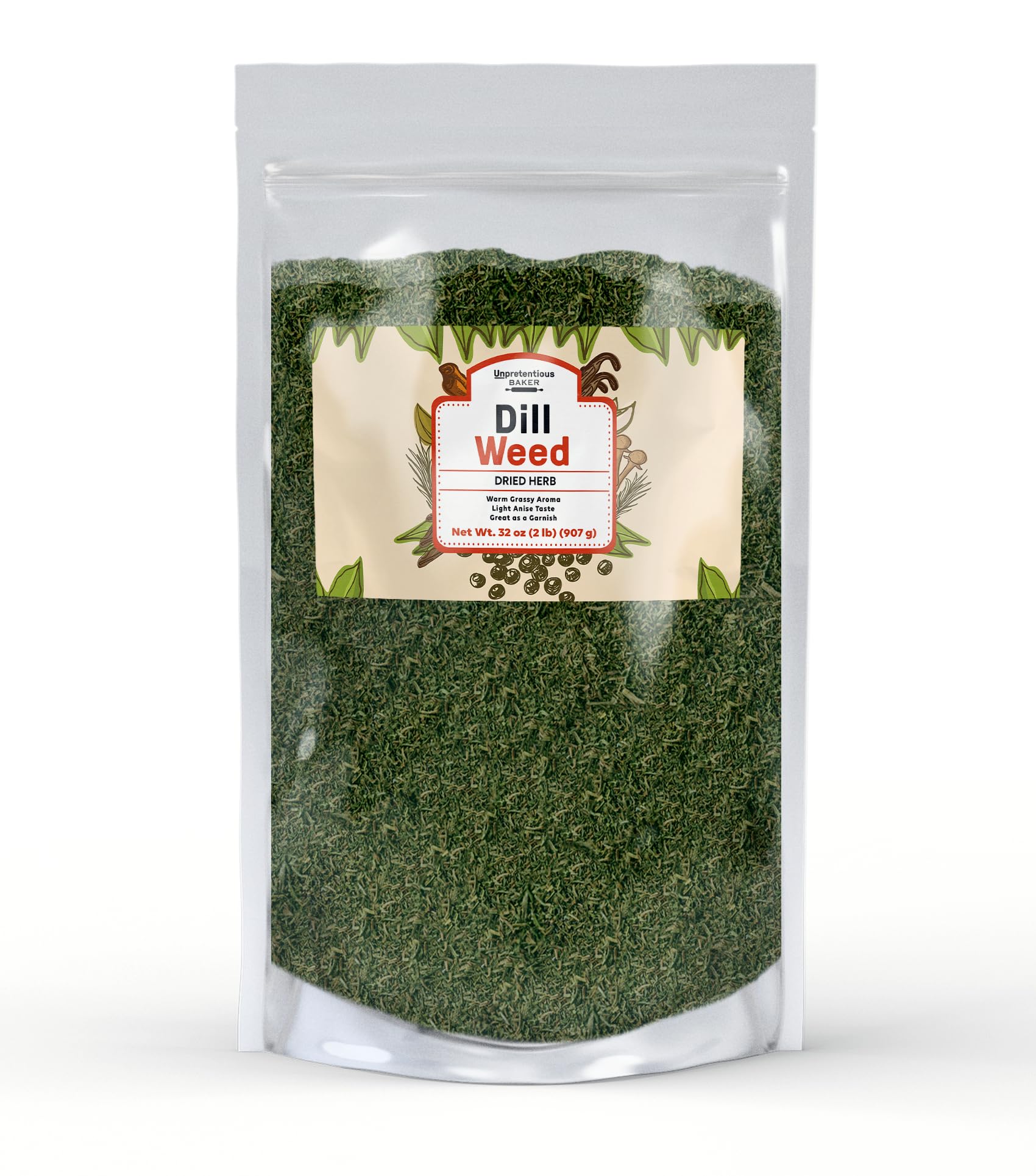 Unpretentious Dill Weed, Light Anise Taste, 2 lb Spice