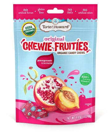 Torie & Howard Chewie Fruities Organic Candy Pomegranate & Nectarine, 4 Ounce Bag