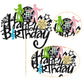 Gyufise 1Pcs Rock Happy Birthday Cake Topper Glitter Music Disco Ball Cake Pick 70'S Disco Dancing Rock Cake Decoration For Rock